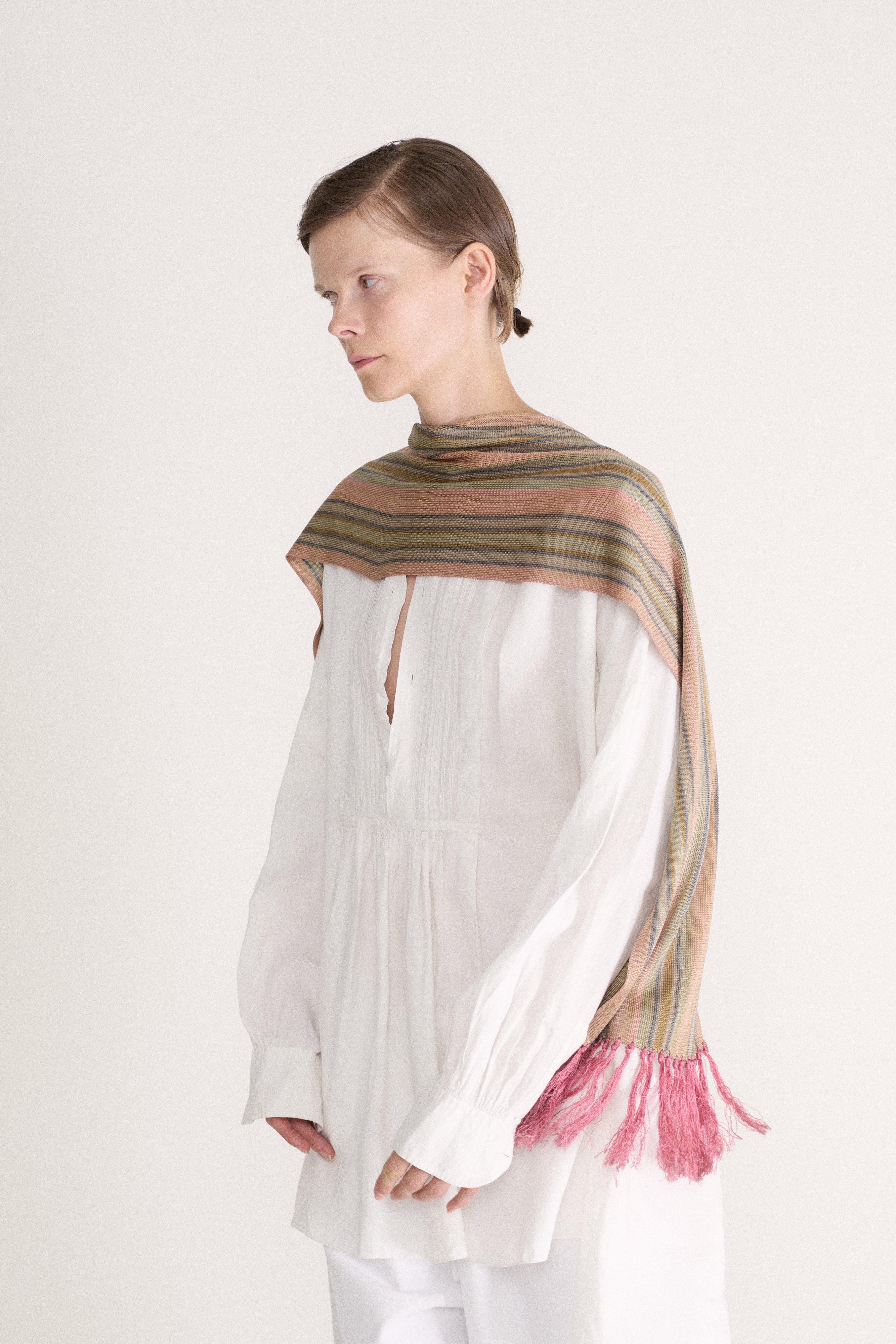 Antique Silk Stripe Scarf - Desert Vintage