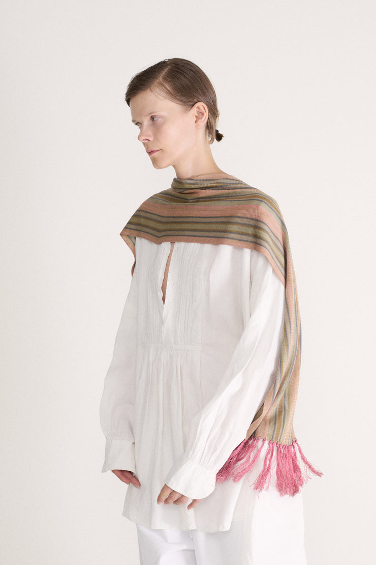 Antique Silk Stripe Scarf - Desert Vintage