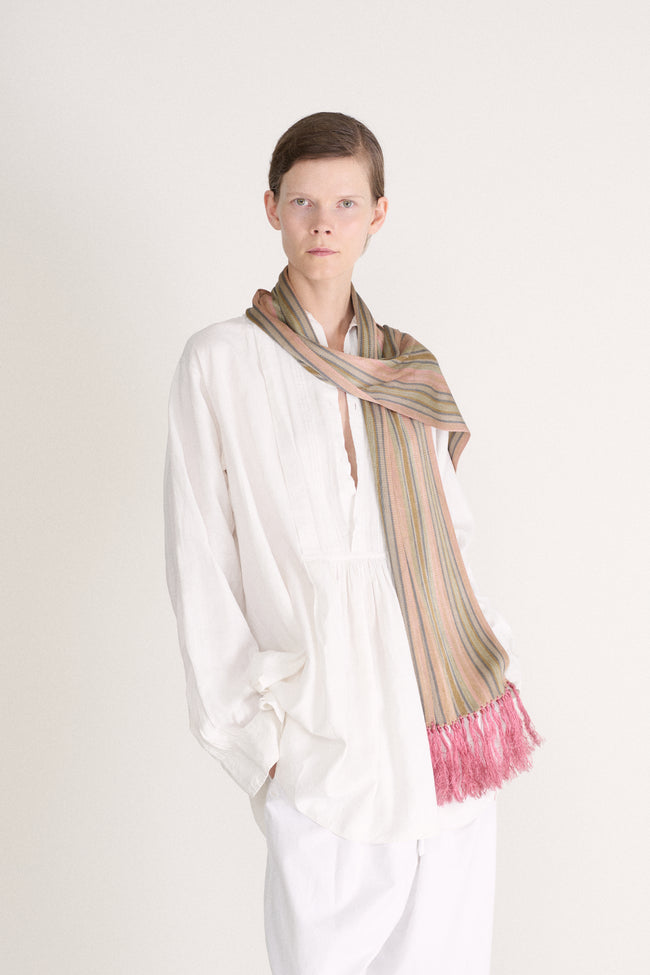 Antique Silk Stripe Scarf - Desert Vintage