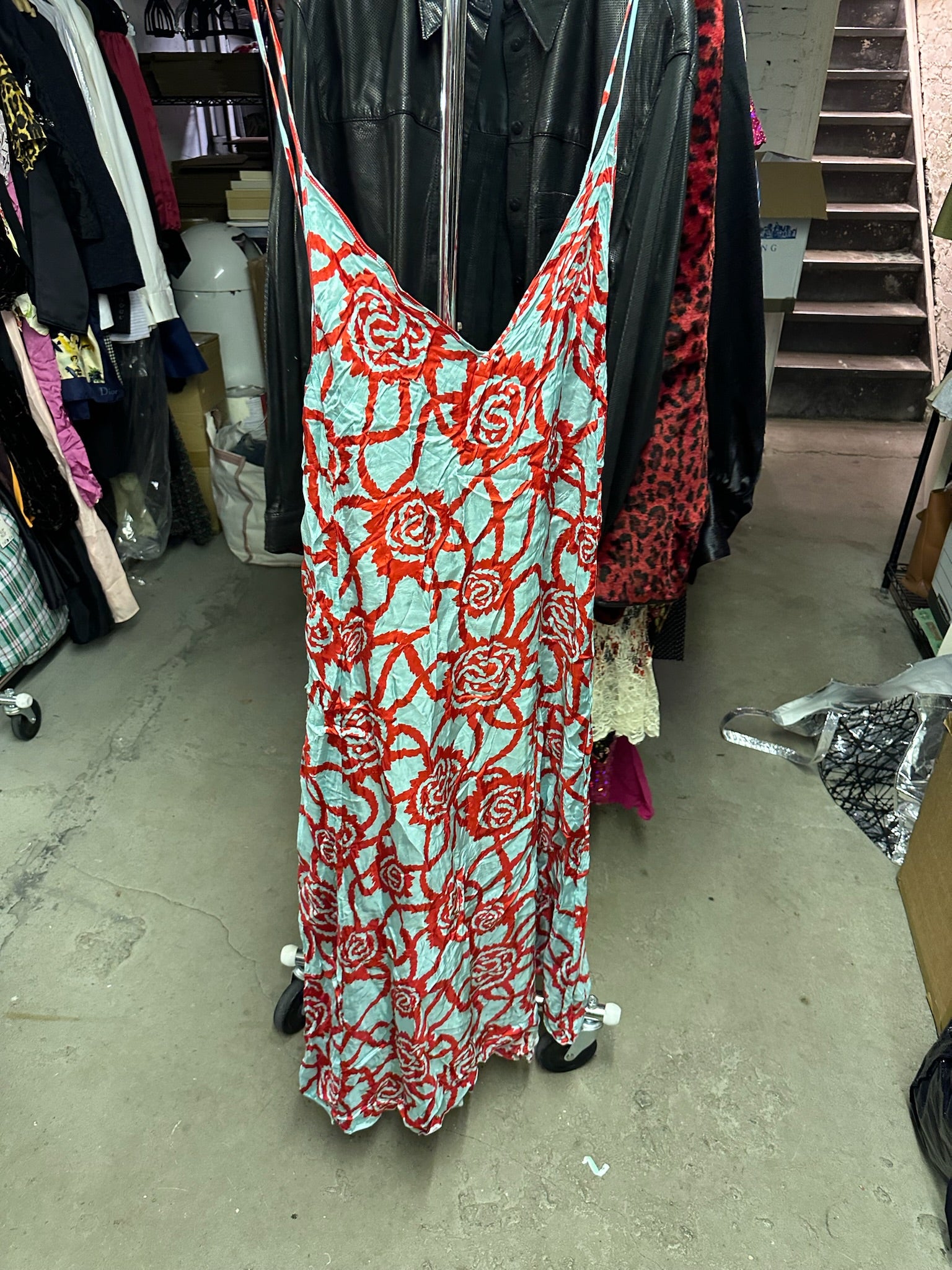 Teal Printed Dress - Desert Vintage