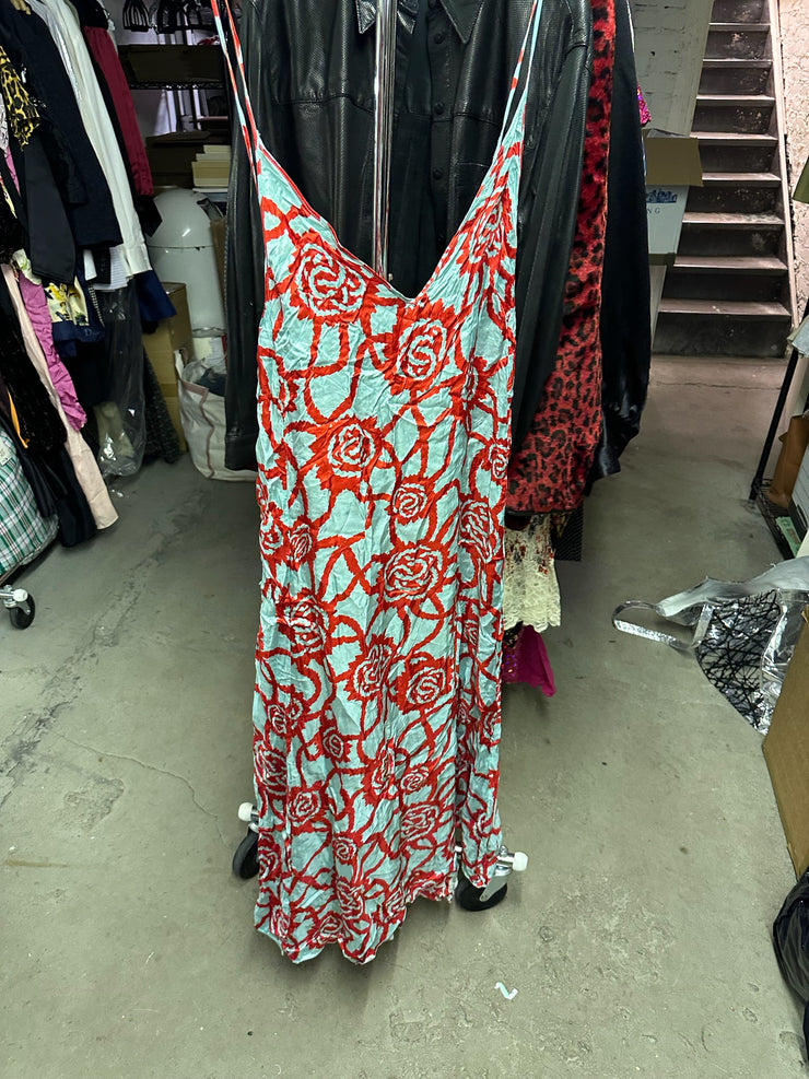 Teal Printed Dress - Desert Vintage