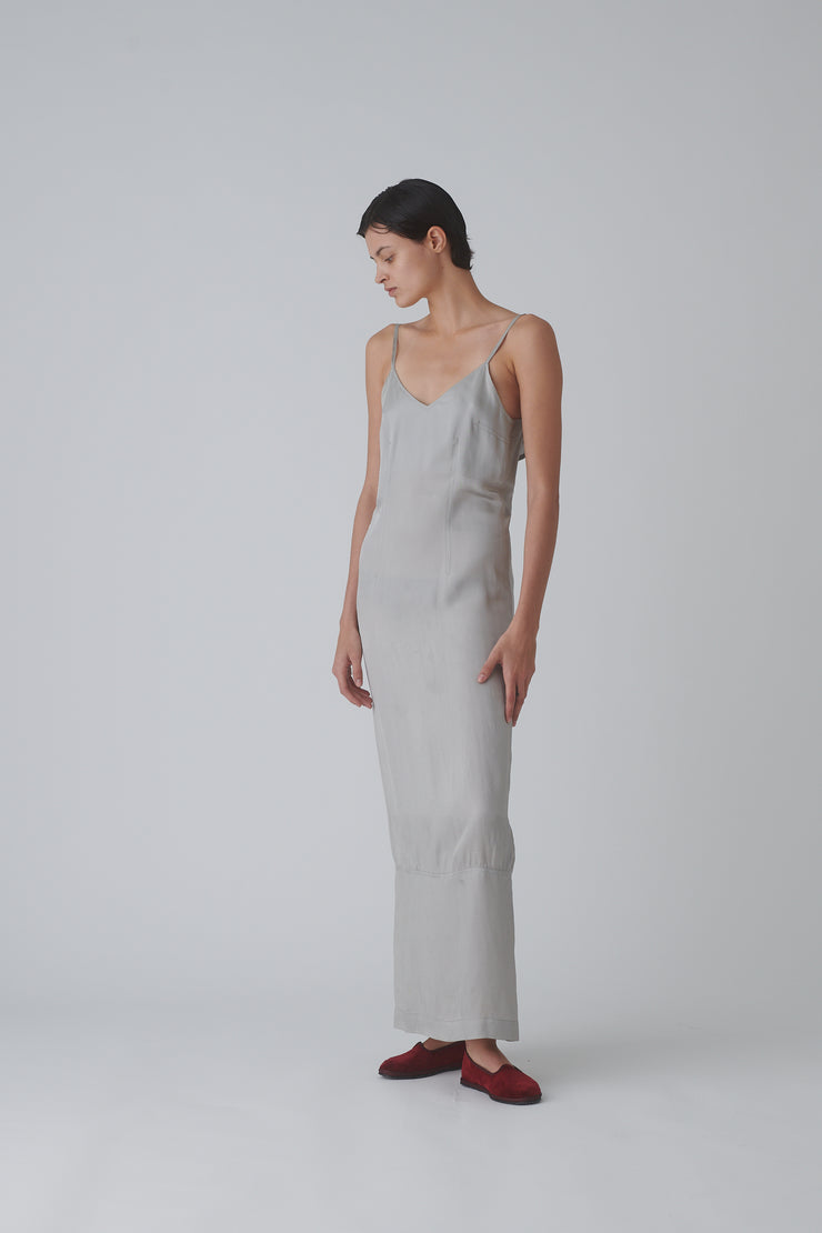1990s Dries Van Noten Silver Silk Dress - Desert Vintage