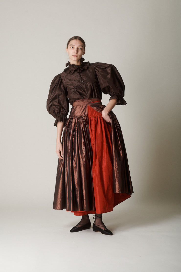 Callaghan Pleated Silk Skirt - Desert Vintage