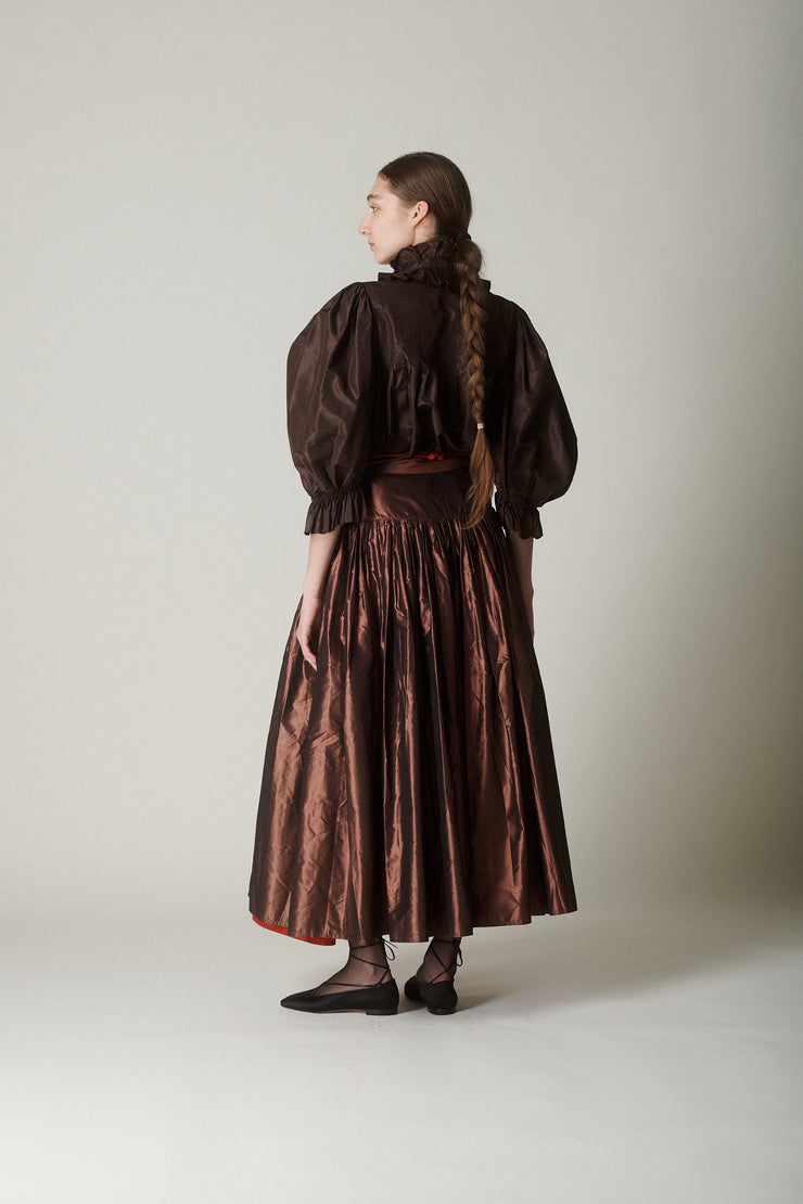 Callaghan Pleated Silk Skirt - Desert Vintage