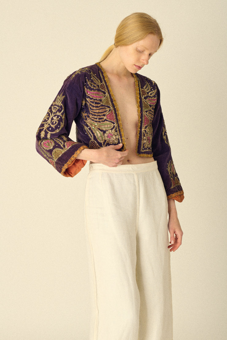 Antique Embellished Velvet Bolero - Desert Vintage