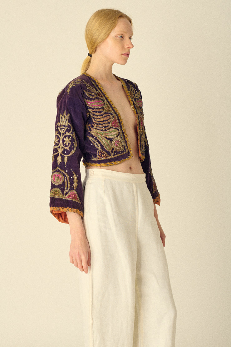 Antique Embellished Velvet Bolero - Desert Vintage