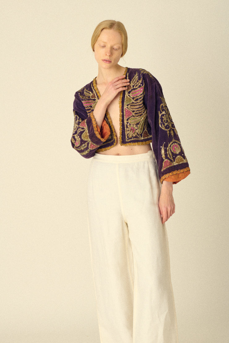 Antique Embellished Velvet Bolero - Desert Vintage