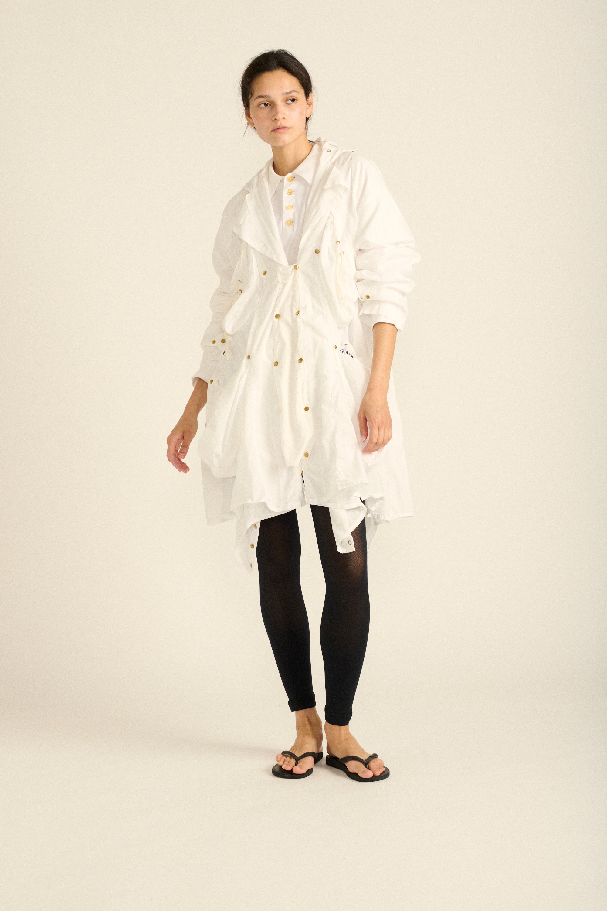 Goldie White Cotton Parka - Desert Vintage
