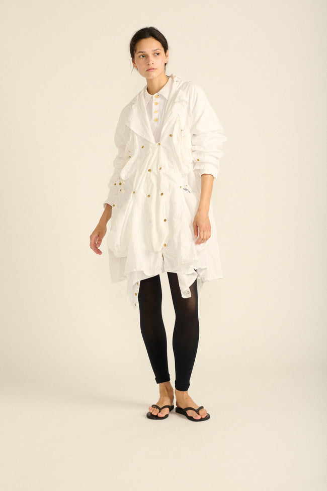 Goldie White Cotton Parka - Desert Vintage