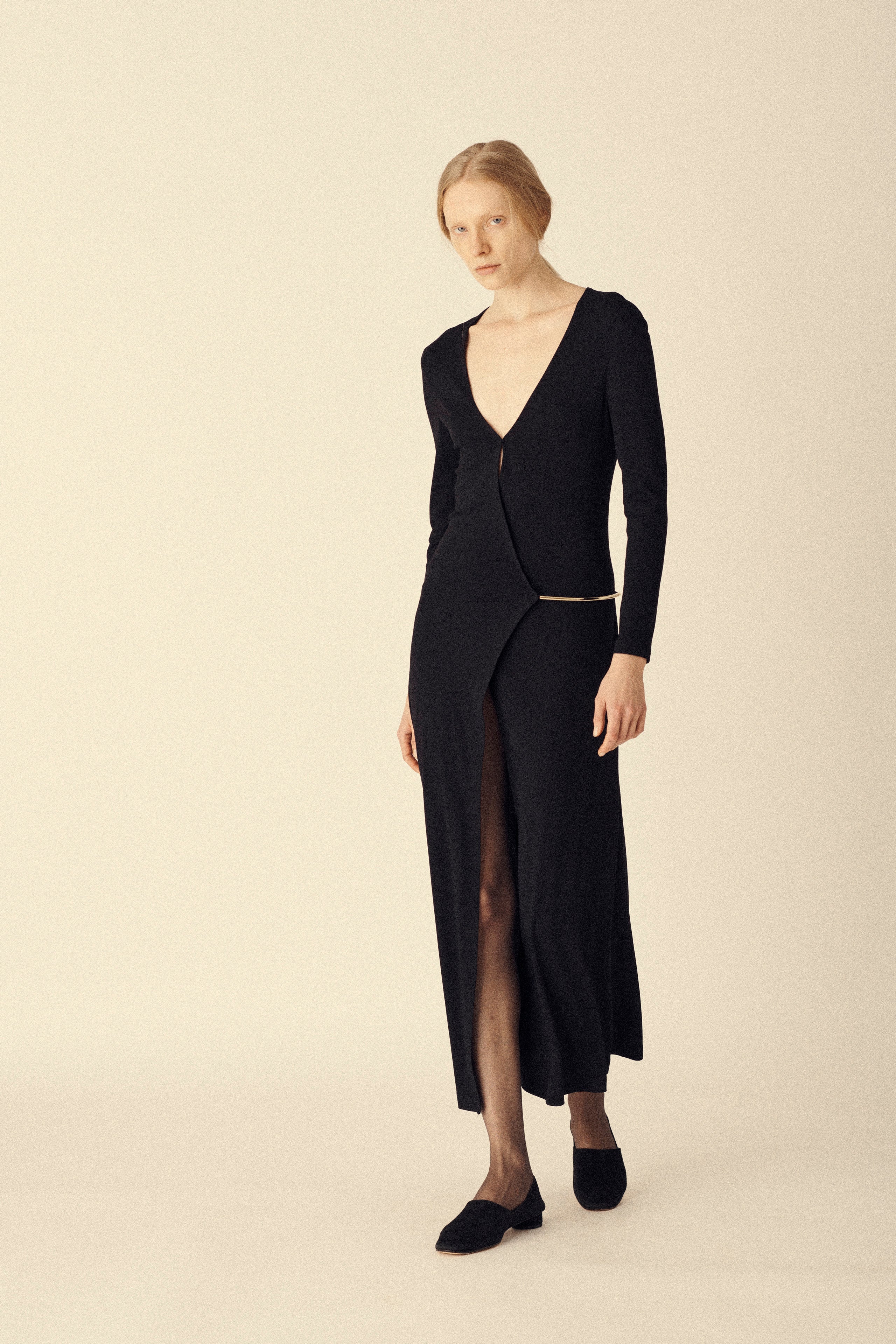 Donna Karan Black Jersey Wrap Dress - Desert Vintage