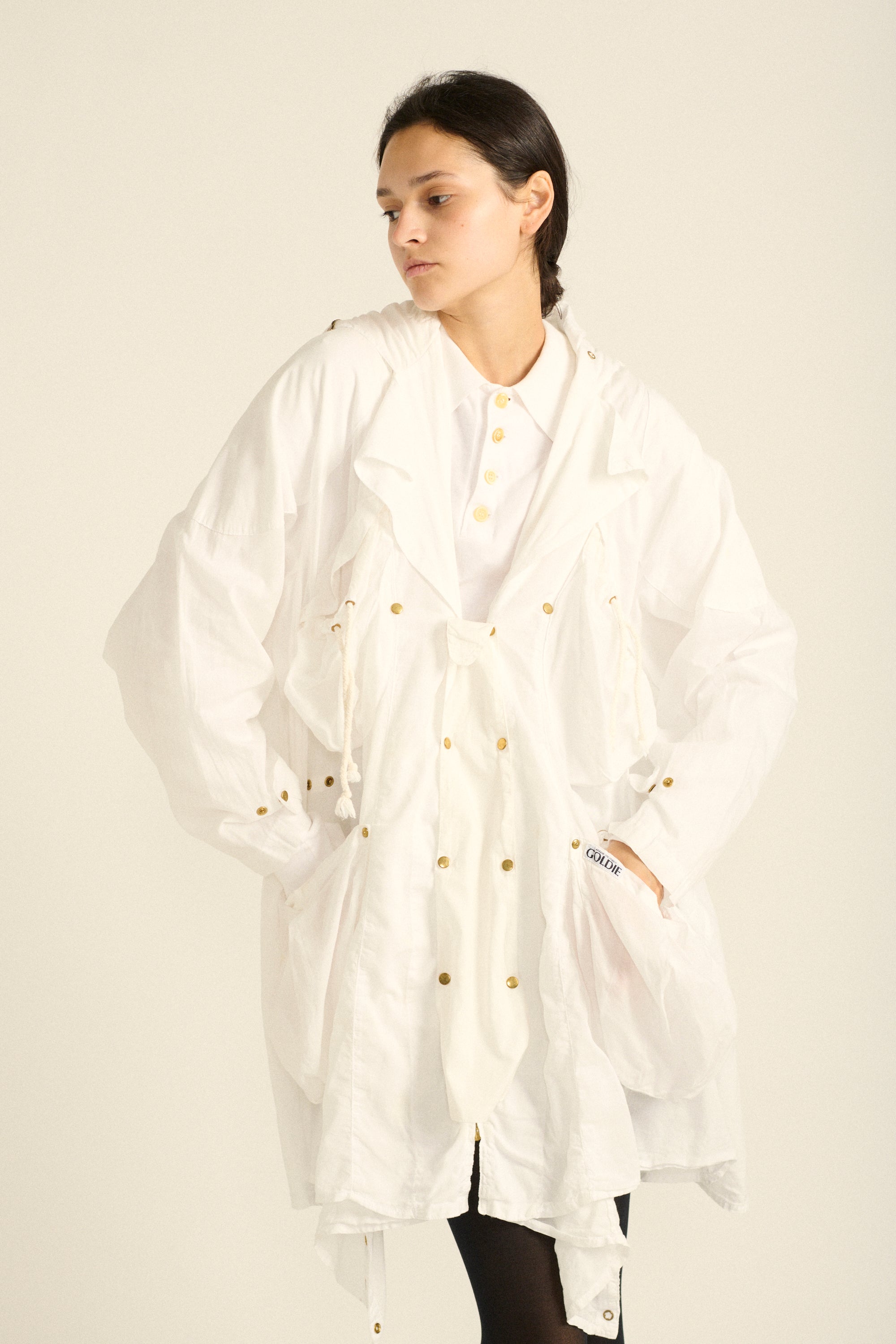 Goldie White Cotton Parka - Desert Vintage