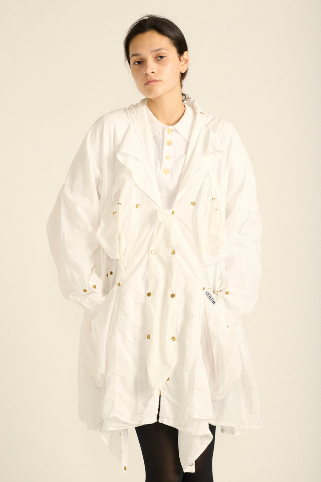 Goldie White Cotton Parka - Desert Vintage