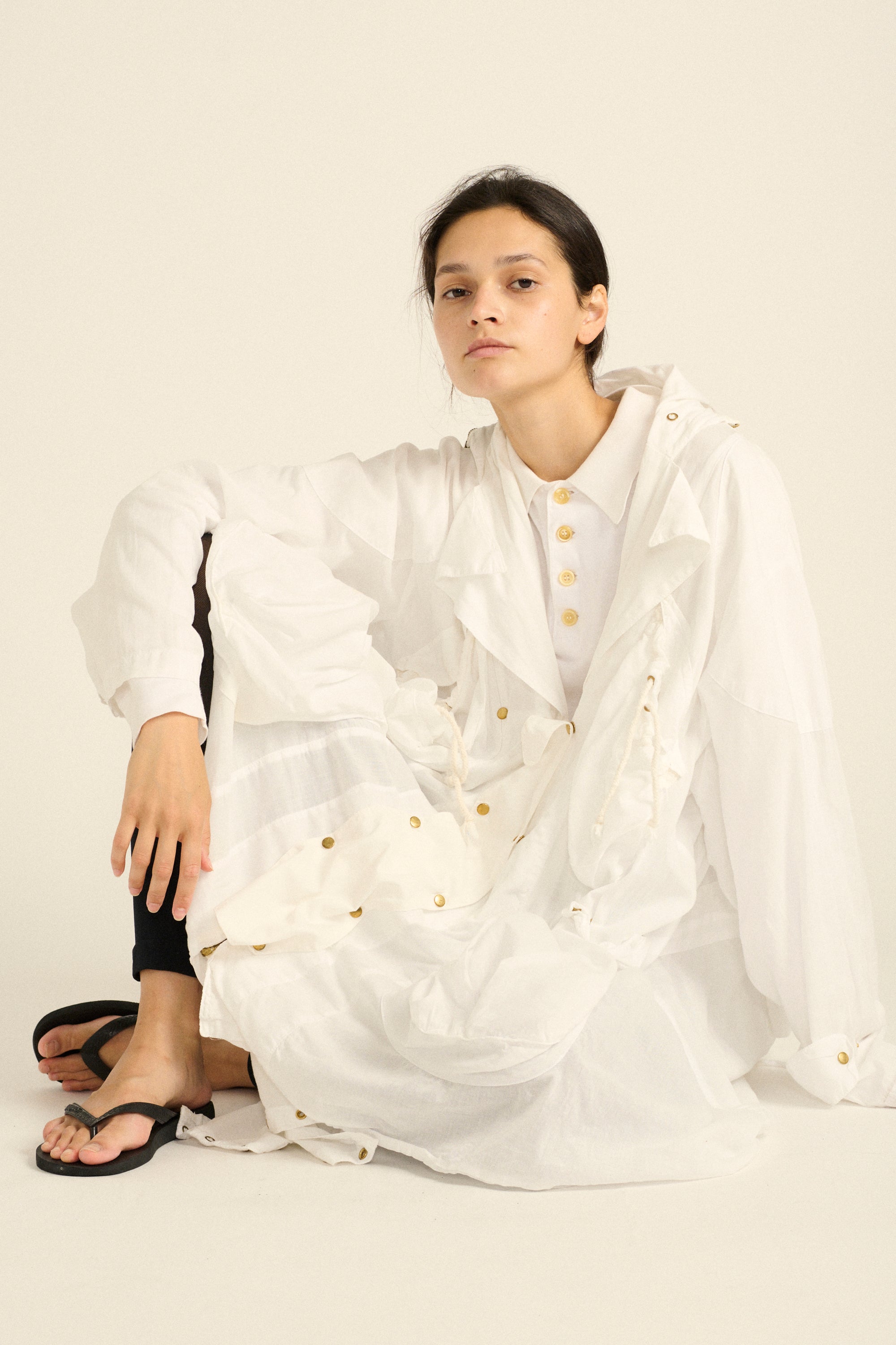 Goldie White Cotton Parka - Desert Vintage