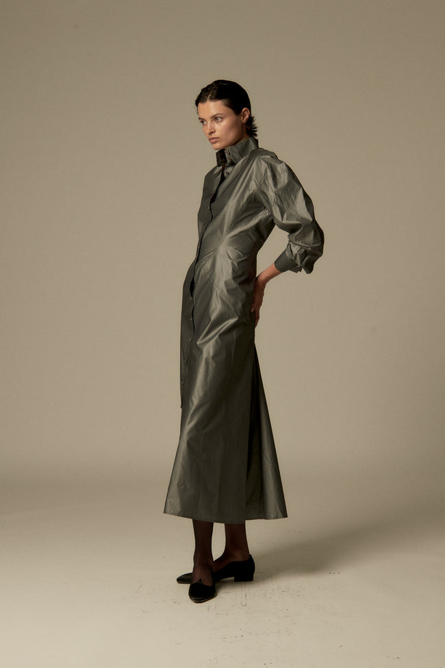 Alaïa Gunmetal Silk Dress - Desert Vintage