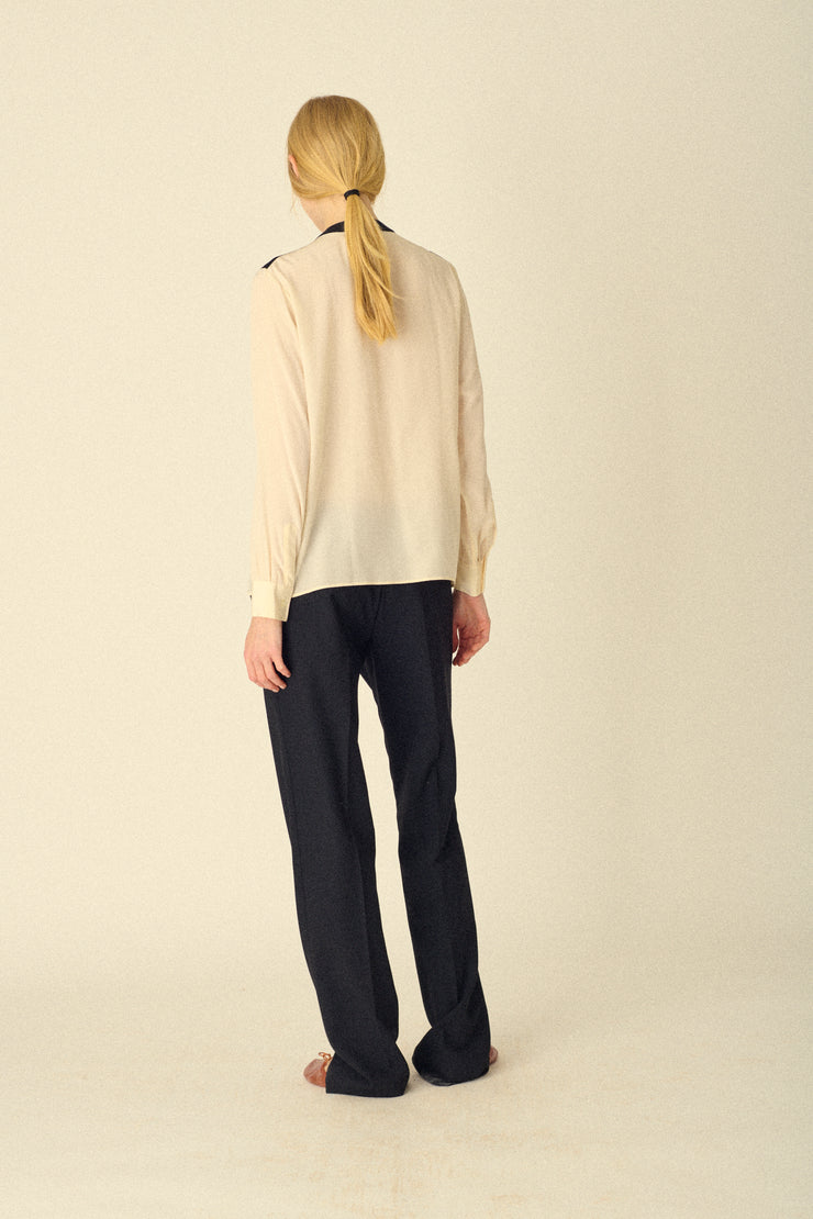 Ysl Black and Ivory Blouse - Desert Vintage