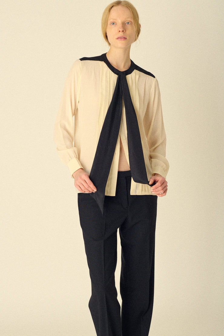 Ysl Black and Ivory Blouse - Desert Vintage