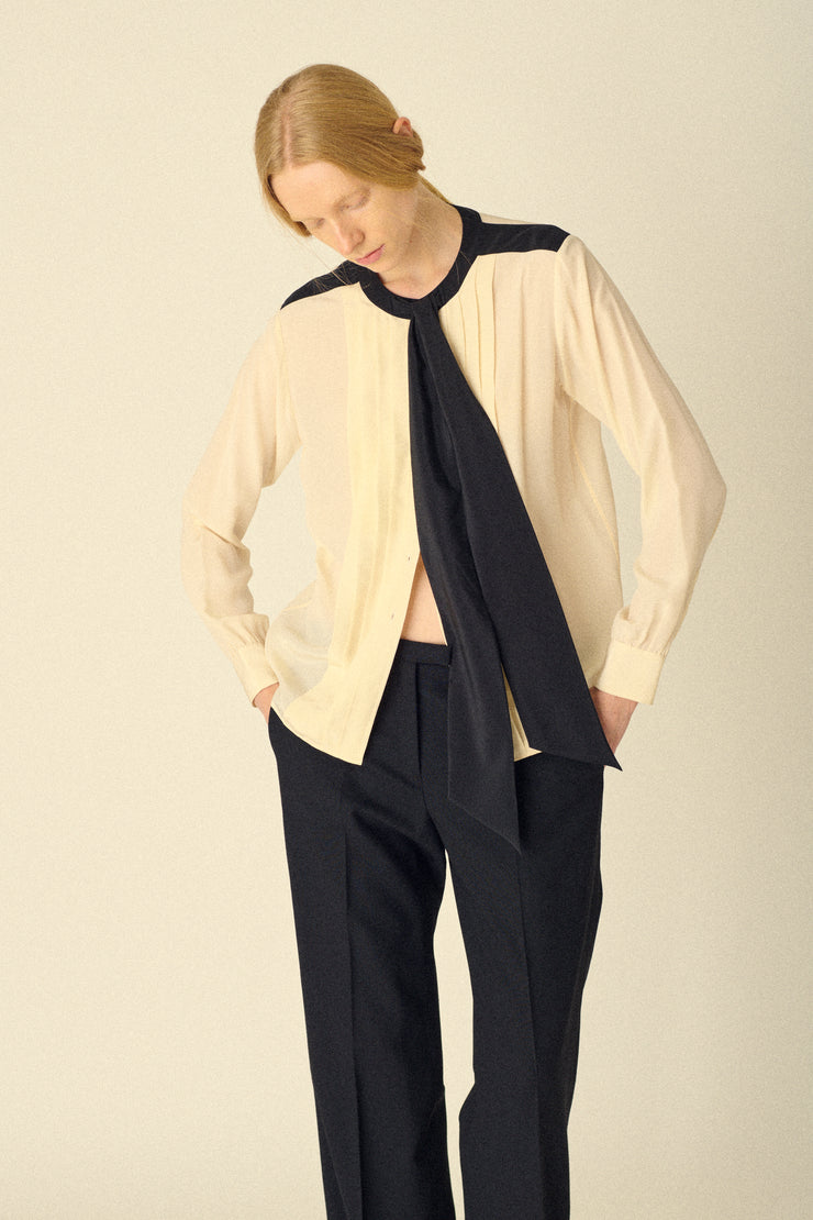 Ysl Black and Ivory Blouse - Desert Vintage