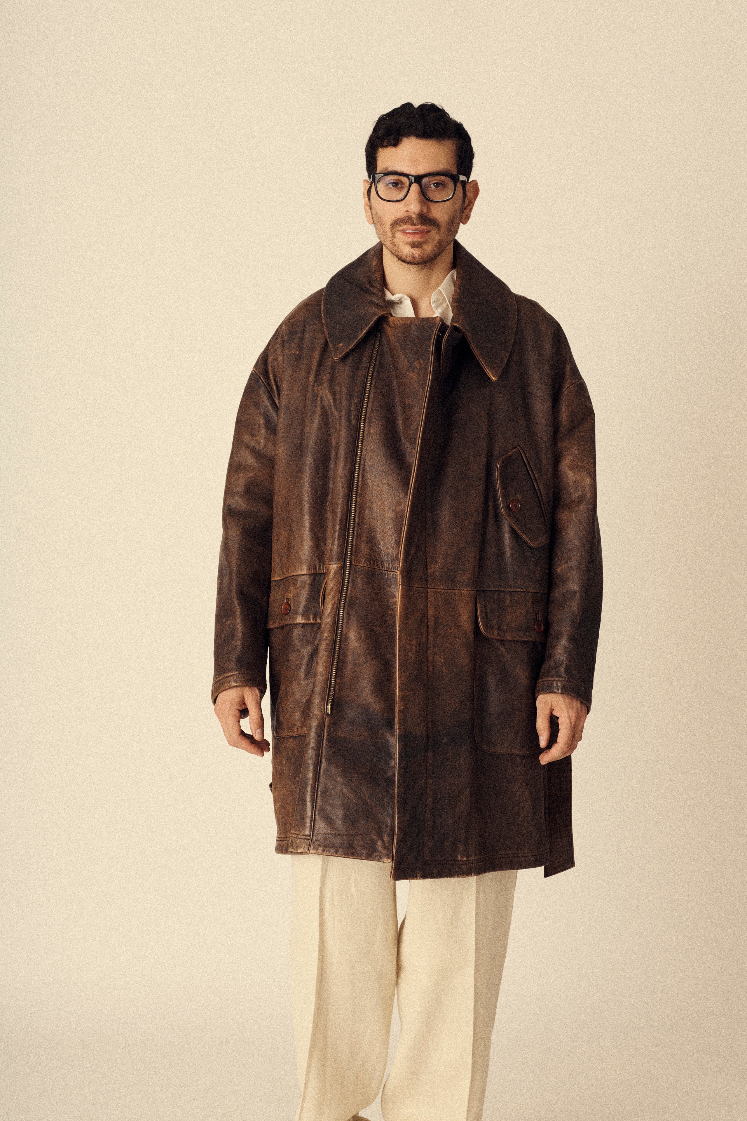 Dolce and Gabbana Leather Coat - Desert Vintage