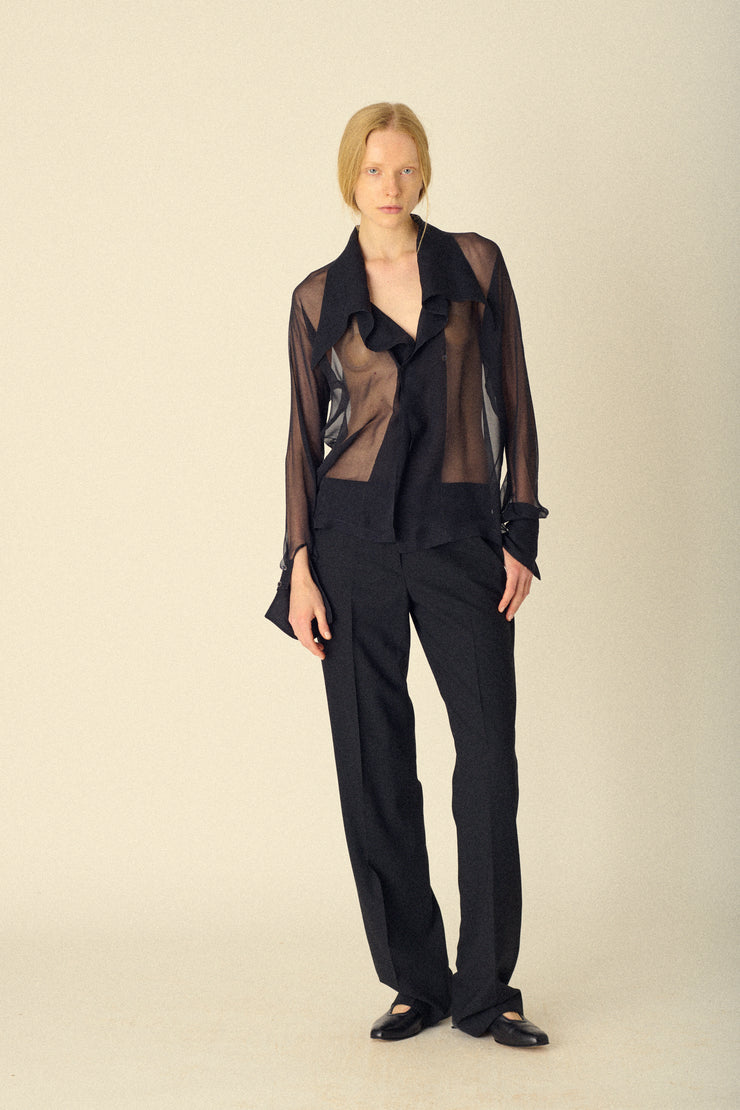 Claud Montana Black Chiffon Blouse - Desert Vintage