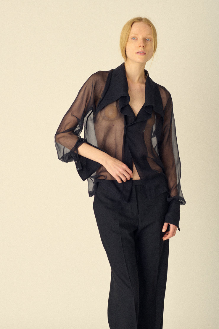 Claud Montana Black Chiffon Blouse - Desert Vintage