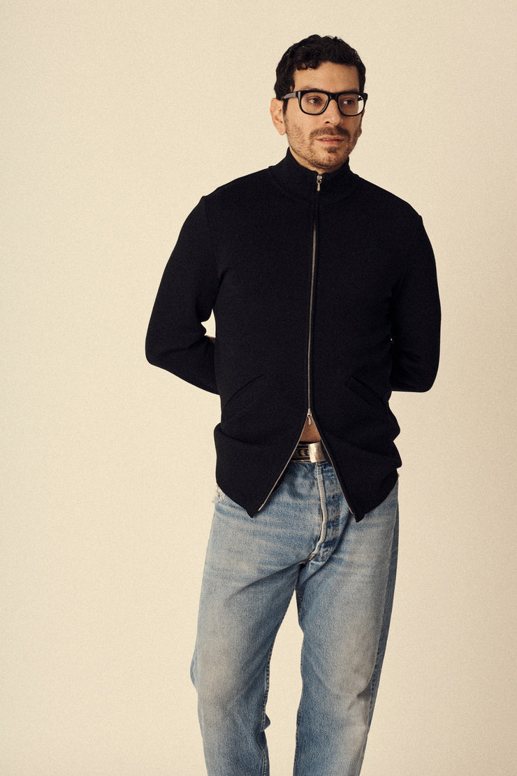 Agnes B Homme Wool Zip Up - Desert Vintage
