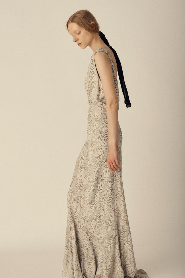 1930s Silver and Ivory Dress - Desert Vintage