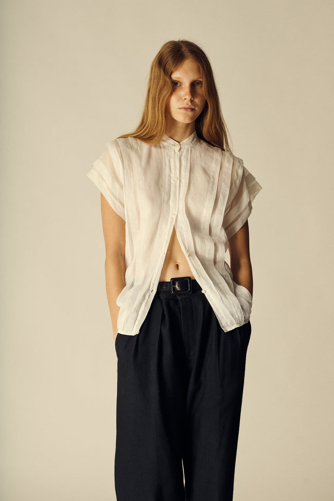 Kenzo Pintuck Cotton Blouse - Desert Vintage