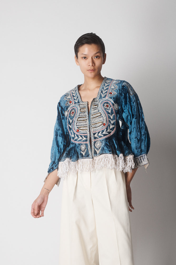 Antique Embroidered Velvet Top - Desert Vintage