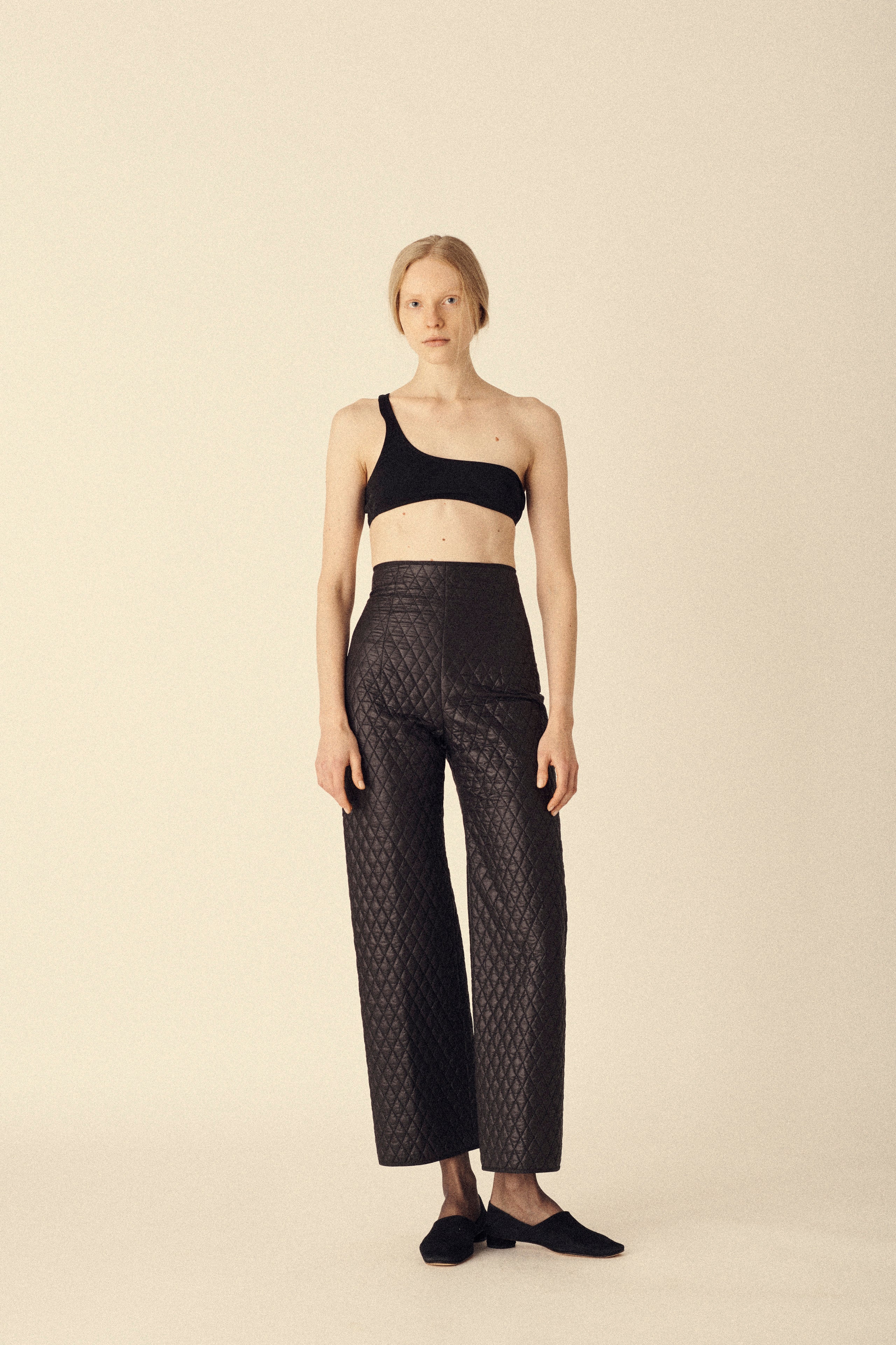 Black Quilted Trousers - Desert Vintage