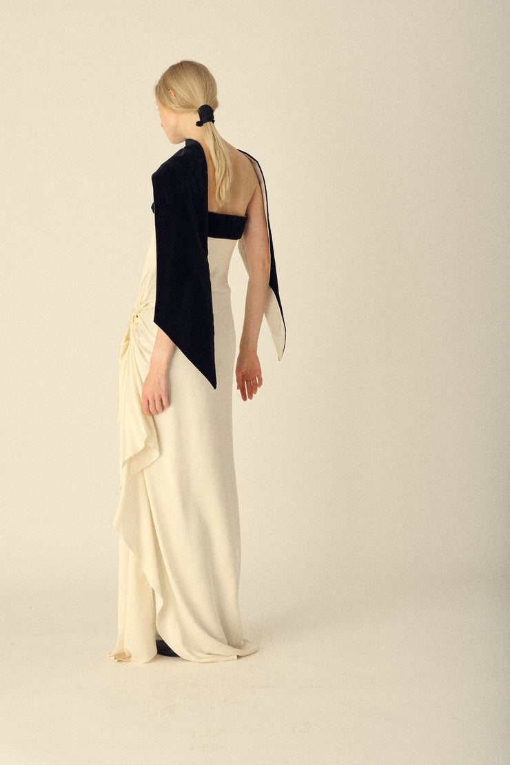 Ysl Black Silk Velvet Gown - Desert Vintage