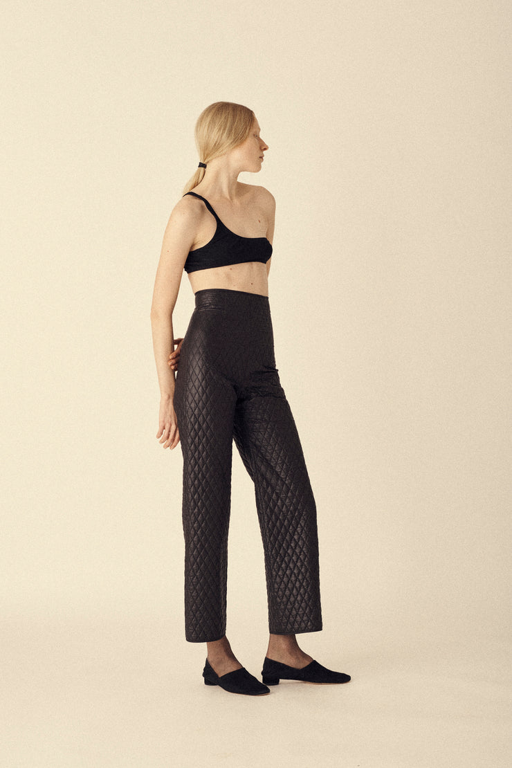 Black Quilted Trousers - Desert Vintage