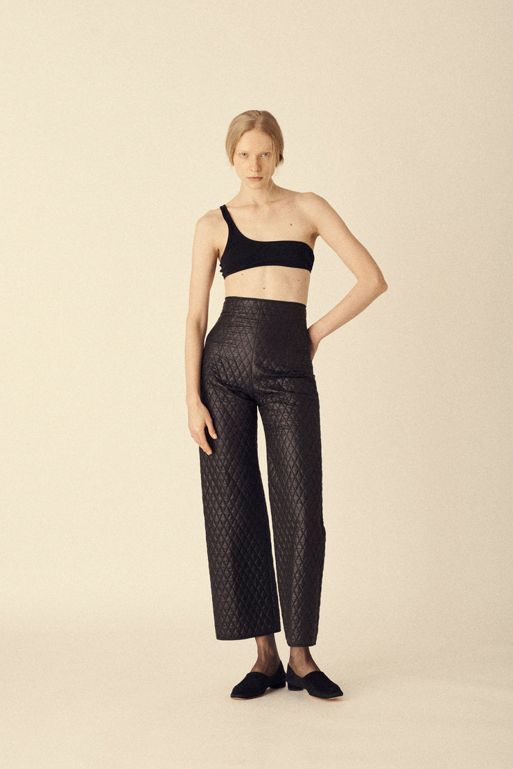 Black Quilted Trousers - Desert Vintage