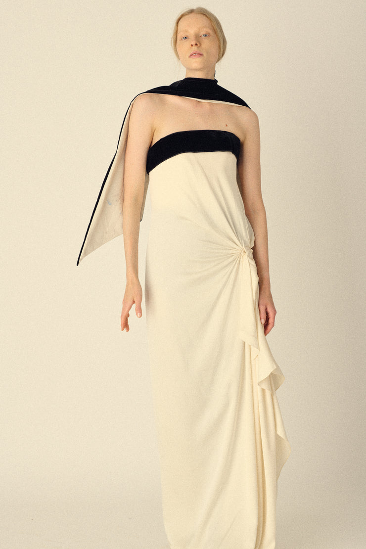 Ysl Black Silk Velvet Gown - Desert Vintage