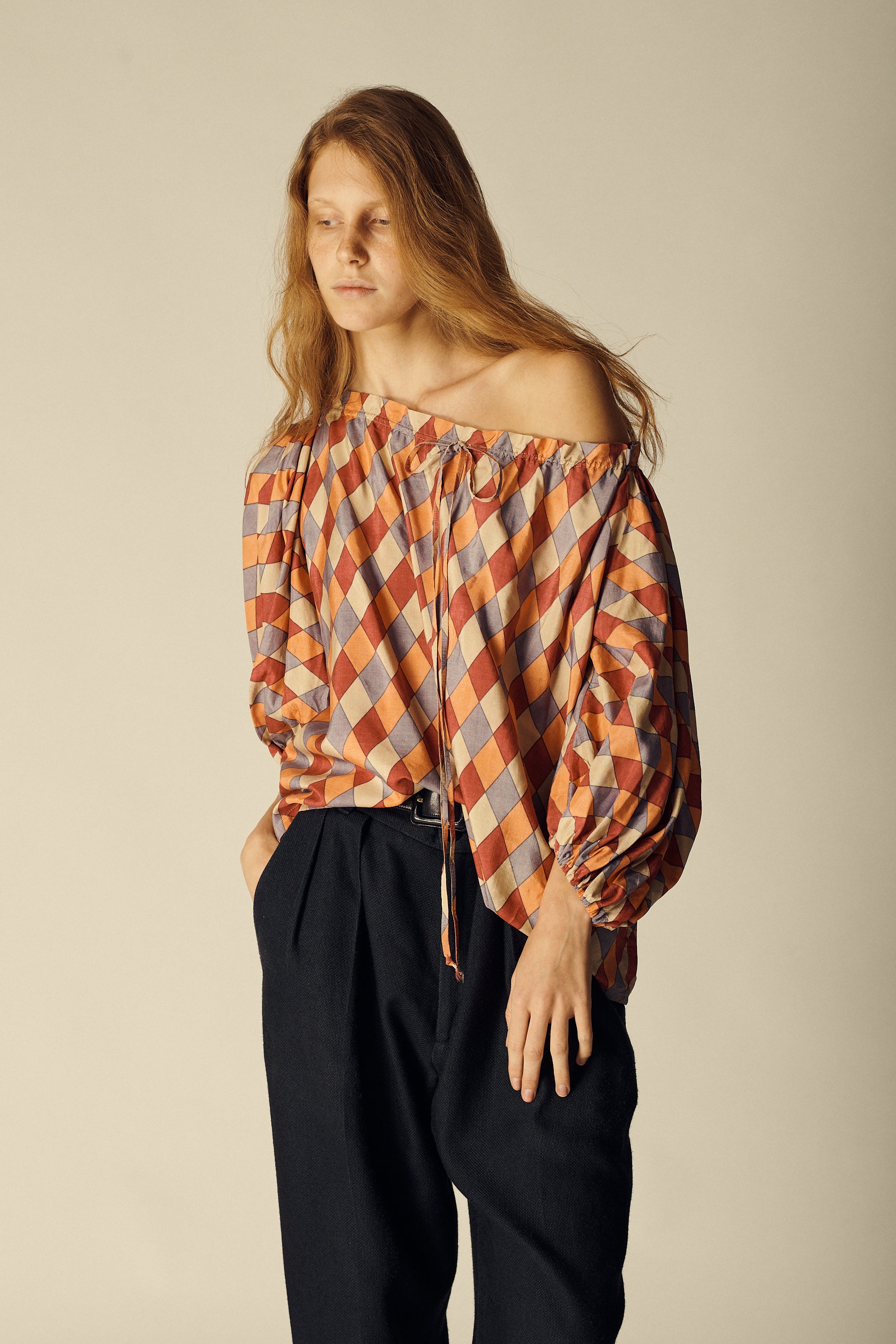 Ysl Harlequin Silk Blouse - Desert Vintage