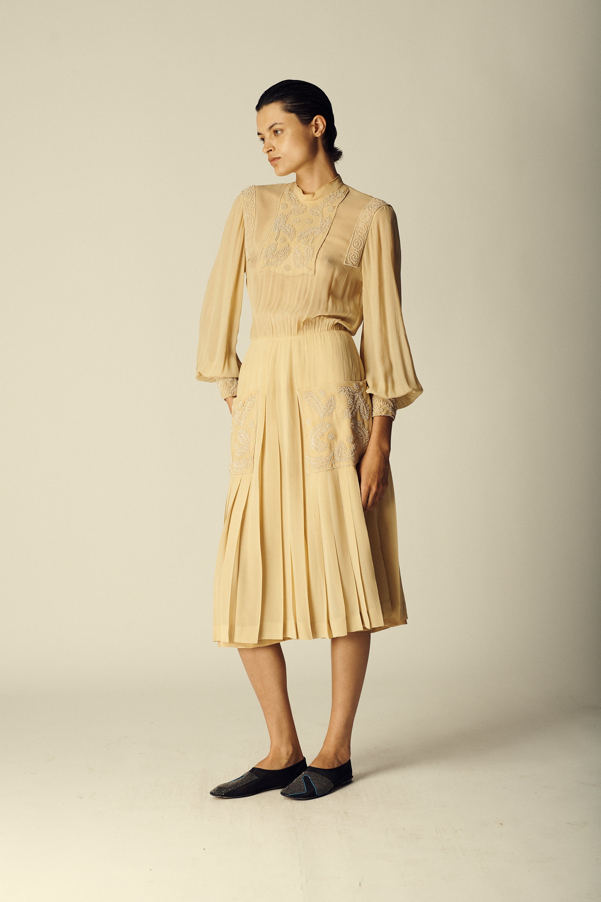 Chloé Beaded Chiffon Dress - Desert Vintage