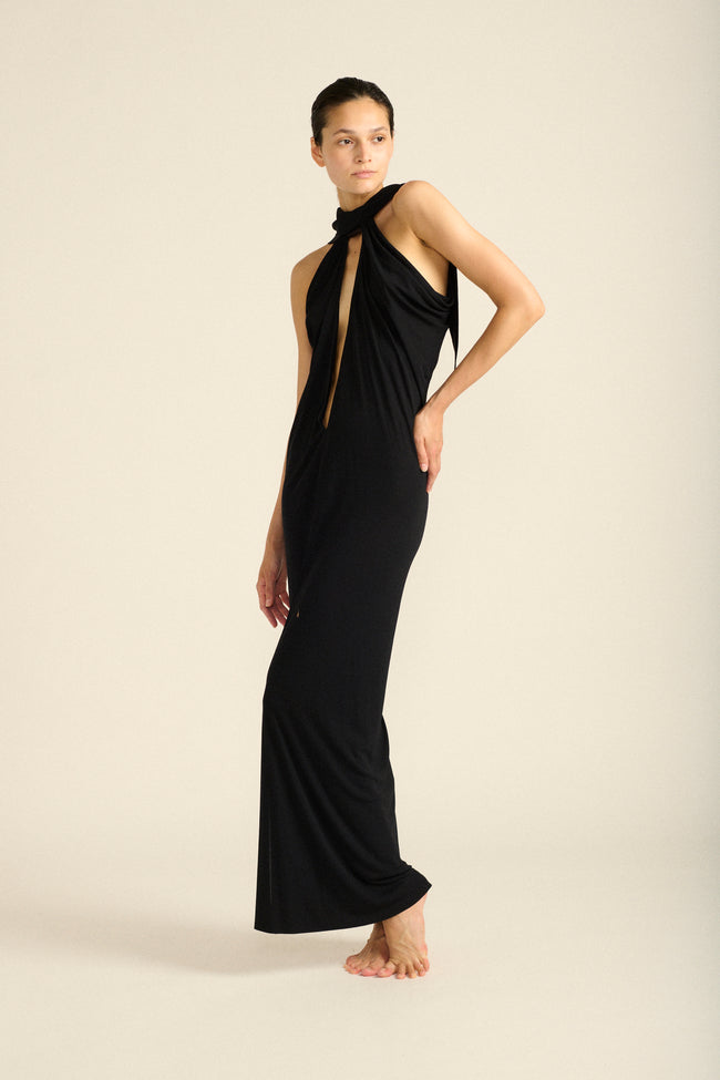 Ysl black Jersey Gown - Desert Vintage