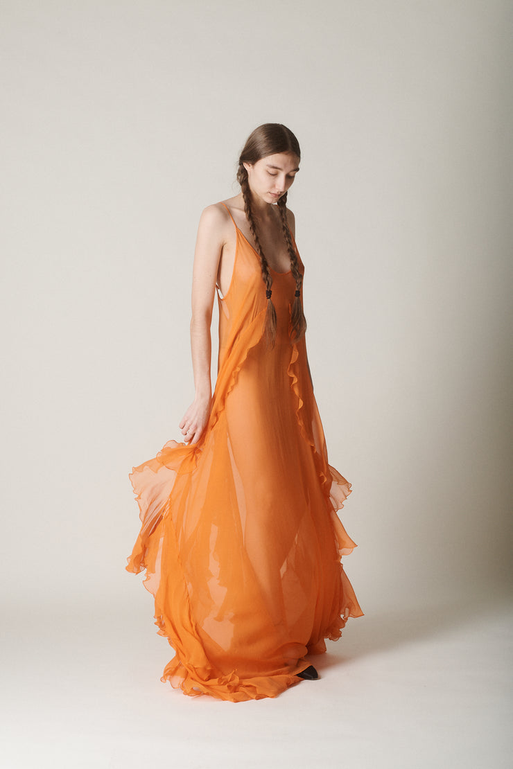 Layered Silk Chiffon Gown - Desert Vintage