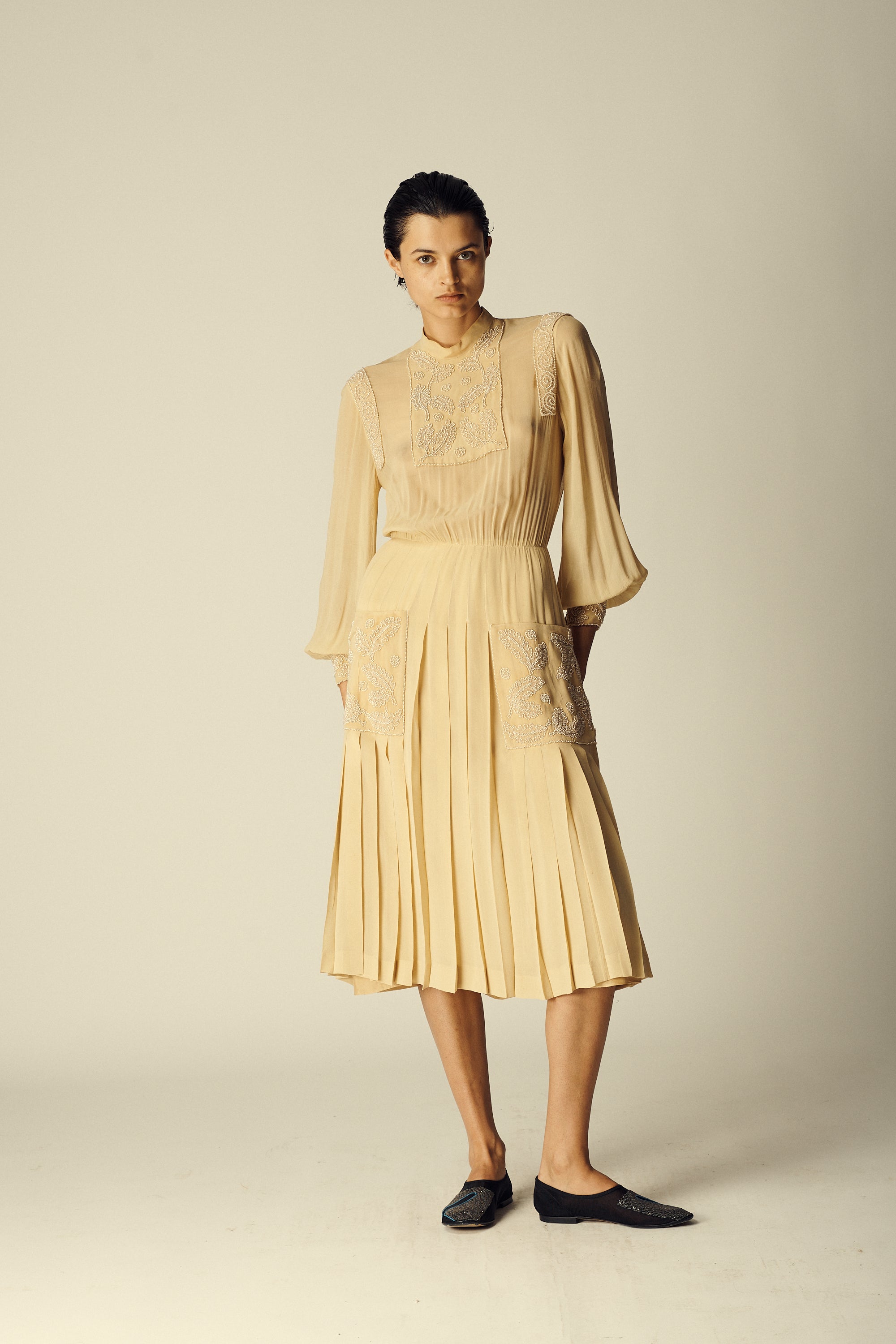 Chloé Beaded Chiffon Dress - Desert Vintage
