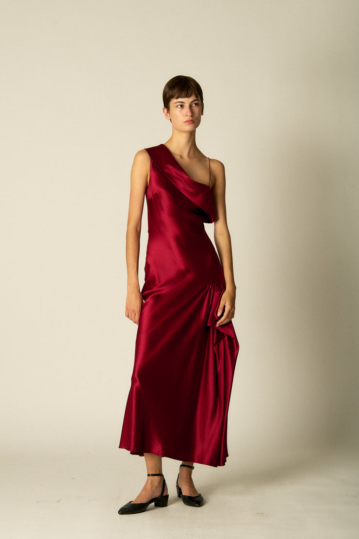 ss 2006 John Galliano Claret Satin Dress - Desert Vintage
