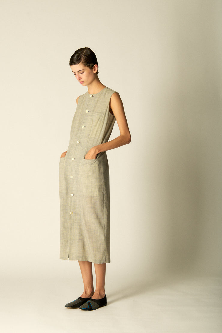 Robe de Chambre Button Front Dress - Desert Vintage