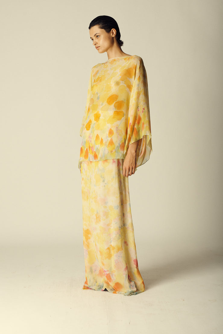 Halston Hand Painted Silk Chiffon Ensemble - Desert Vintage