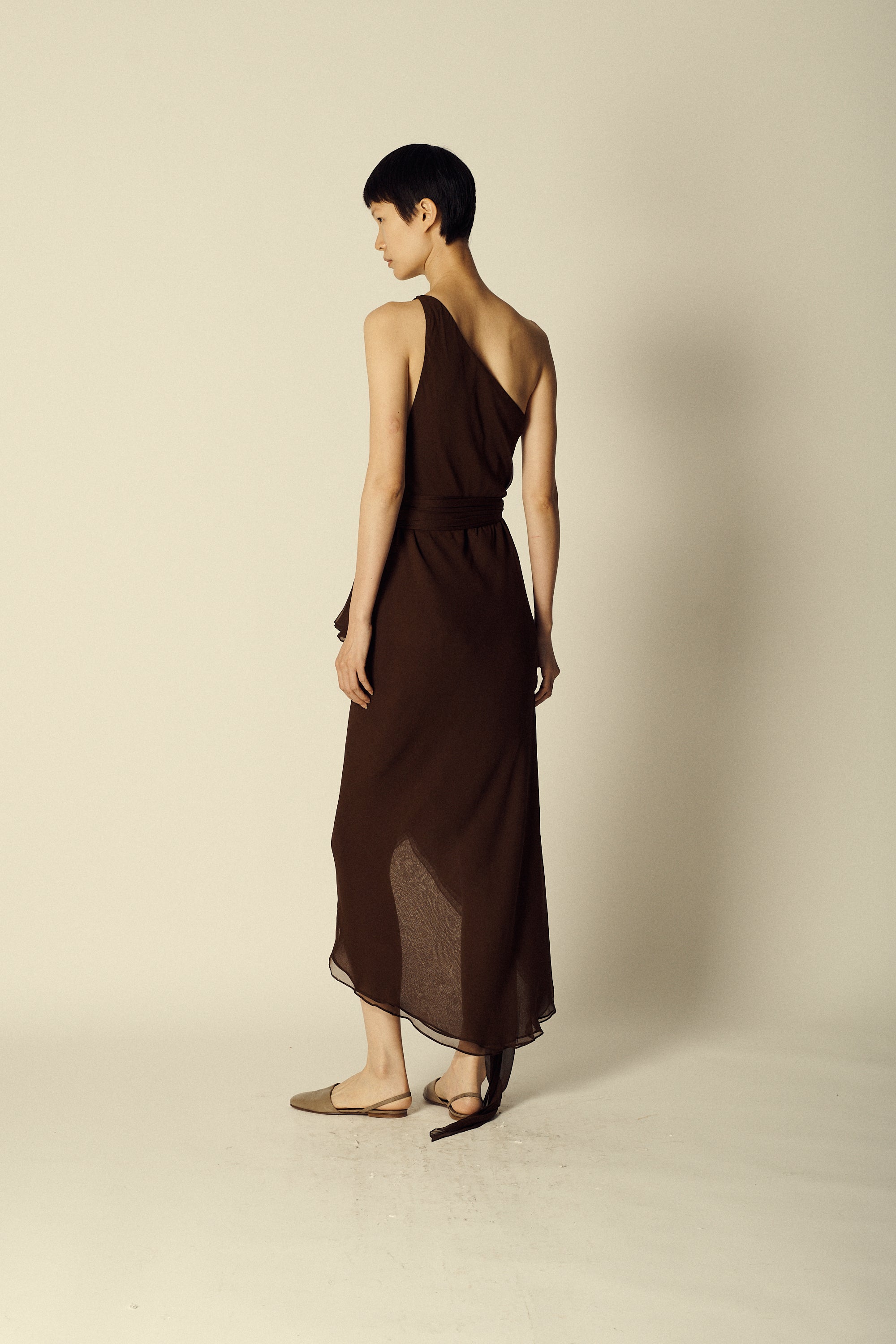 Halston Chiffon Bias Cut Dress - Desert Vintage