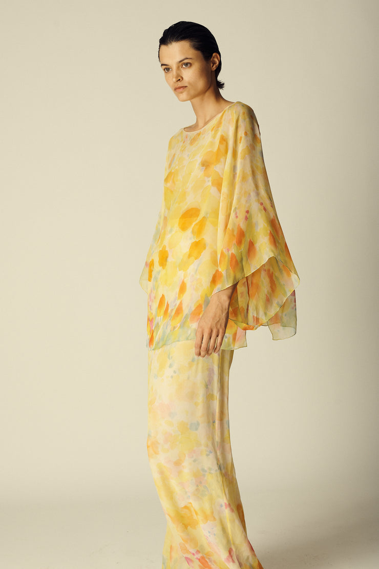 Halston Hand Painted Silk Chiffon Ensemble - Desert Vintage