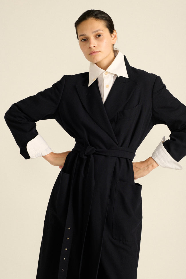 1990s JPG Wool Trench Coat - Desert Vintage