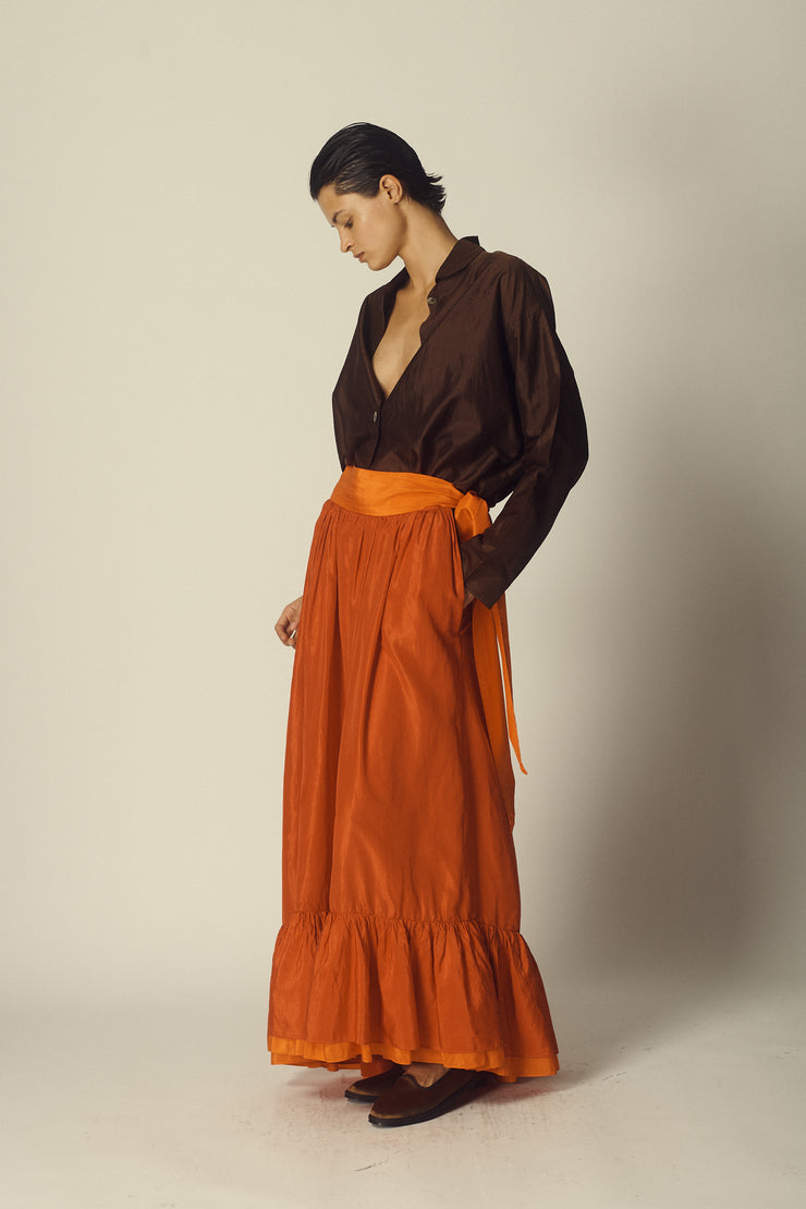 YSL Silk Two Tone Skirt - Desert Vintage