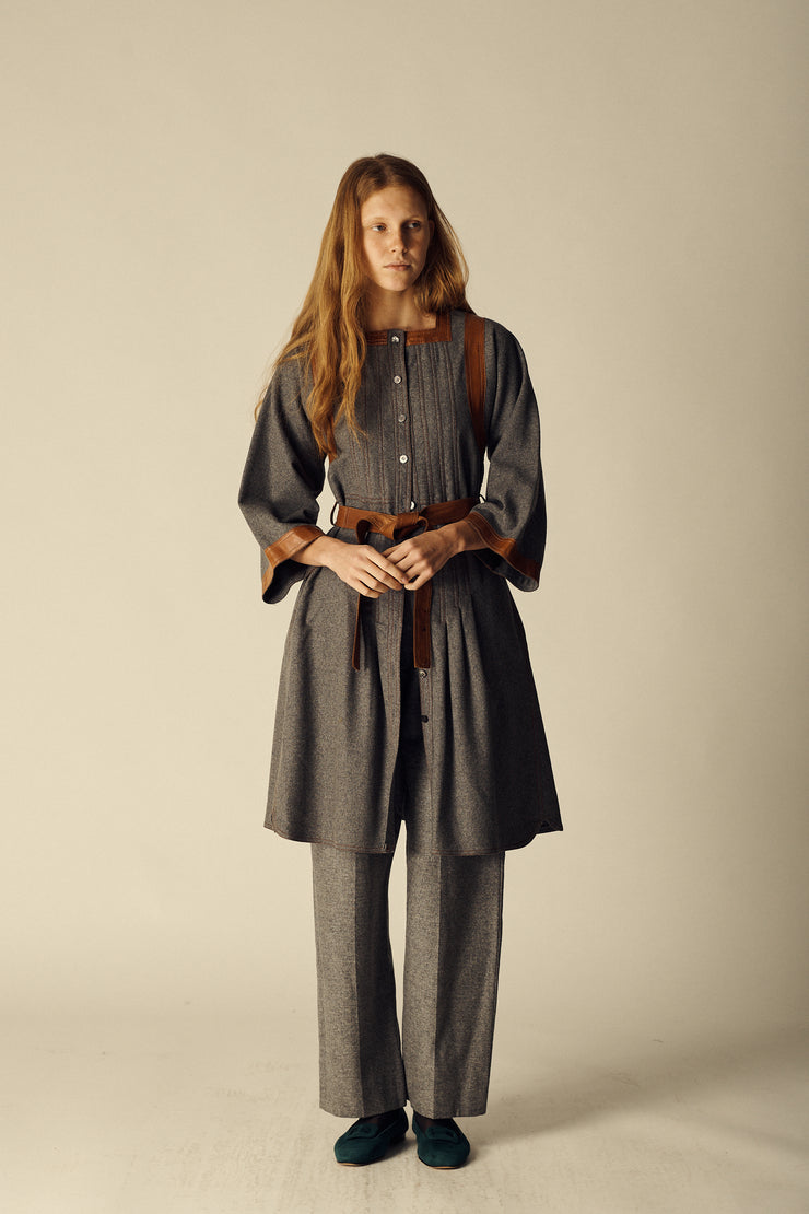 Jean Muir Gray Wool Dress - Desert Vintage