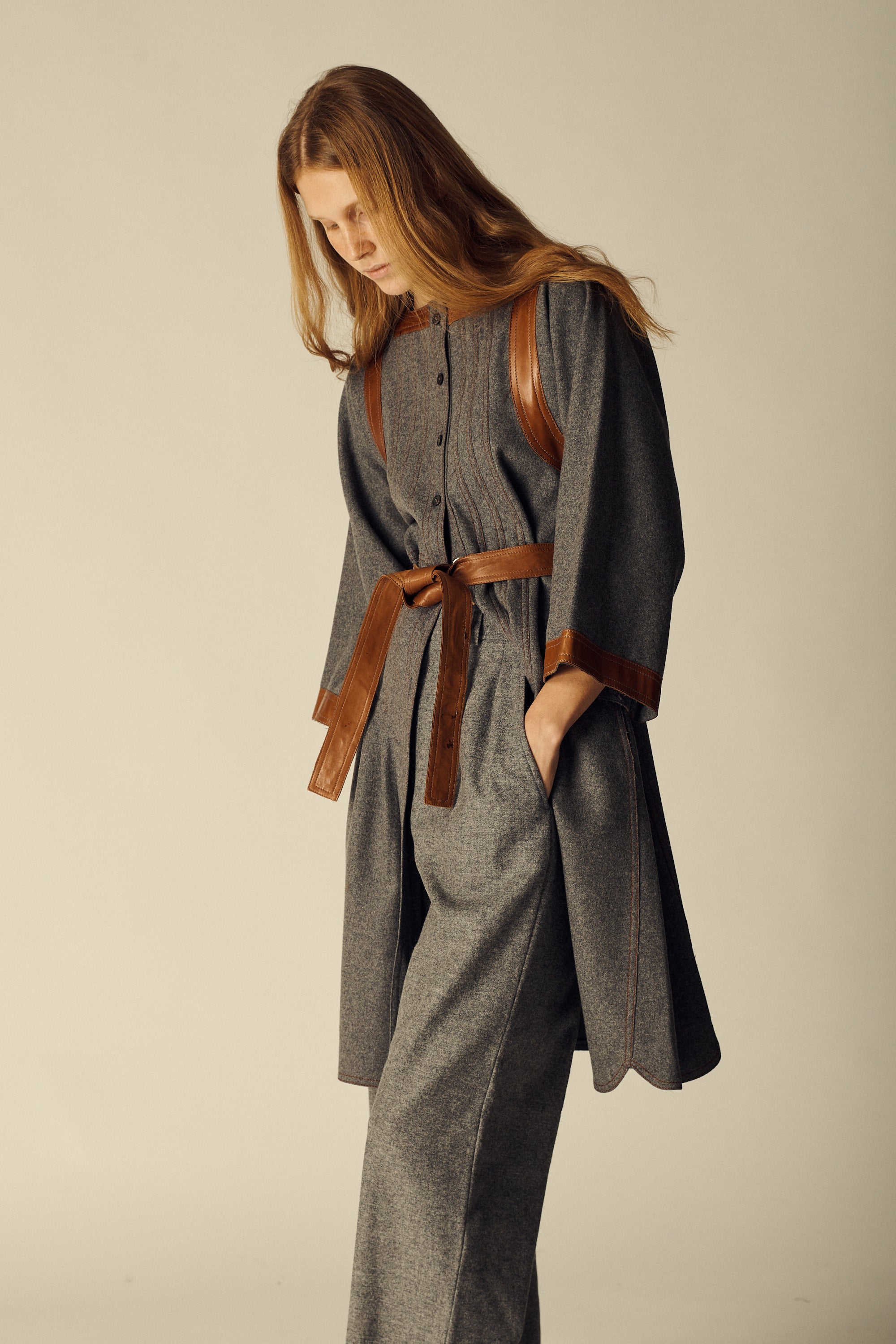 Jean Muir Gray Wool Dress - Desert Vintage