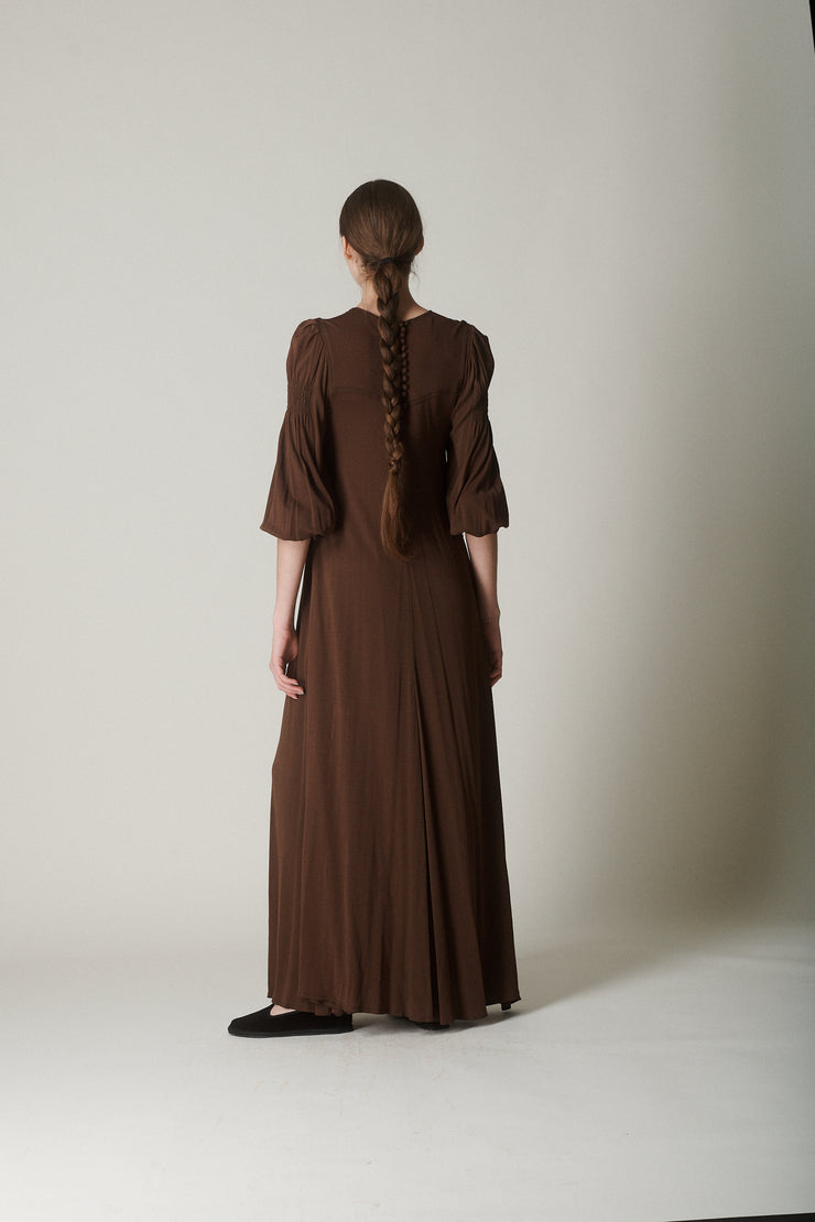 Jean Muir Gathered Jersey Gown - Desert Vintage
