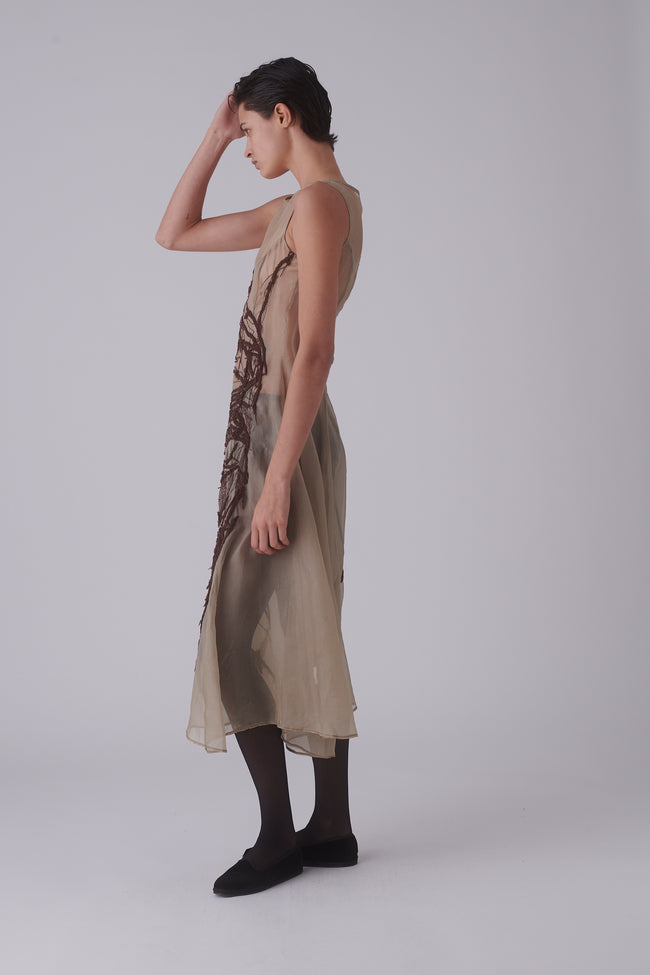 Silk Fiber Art Dress - Desert Vintage