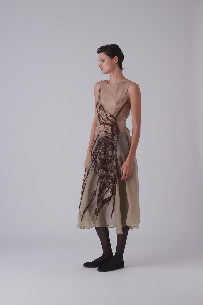 Silk Fiber Art Dress - Desert Vintage